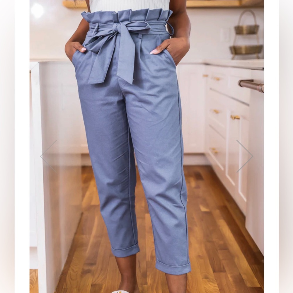 Black Paper bag pants